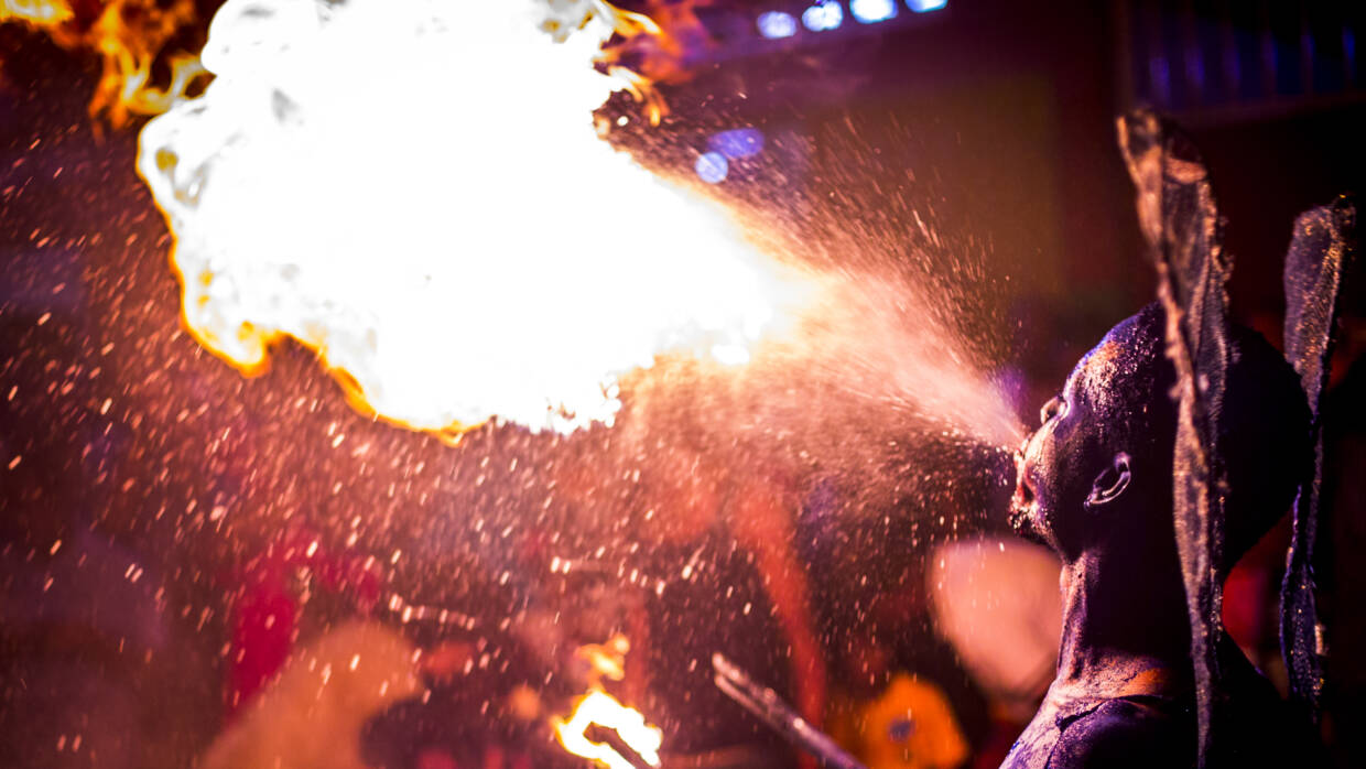 Blue devil fire breather